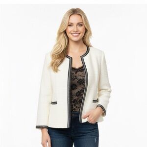 PAMELA Dennis wool blend zippered blazer jacket size small